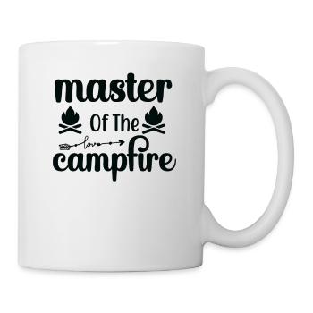 Meister des Lagerfeuers Wandershirt - Tasse - Weiß - Rechts
