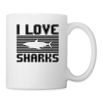 I love sharks - Mug - white - Right