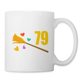Alter Besen Junger Feger 79 Jahre 79. Geburtstag - Tasse - Weiß - Rechts