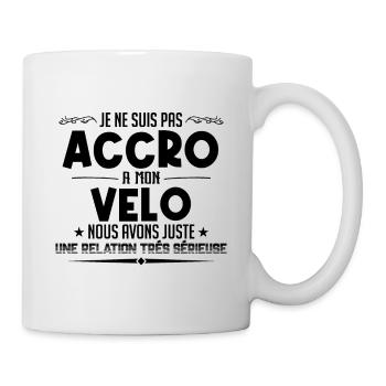 je ne suis pas accro a mon velo - Mug blanc - blanc - Droite