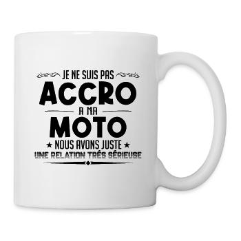 je ne suis pas accro à ma moto - Mug blanc - blanc - Droite