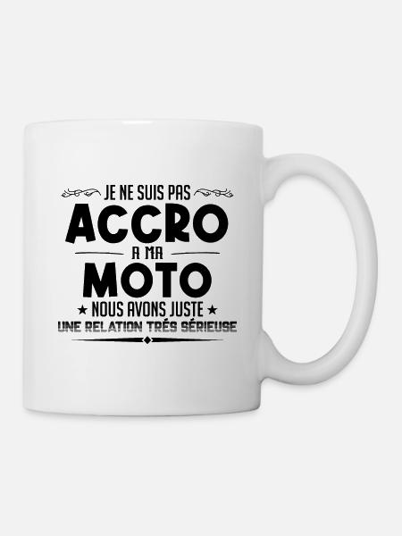 je ne suis pas accro à ma moto - Mug blanc - blanc