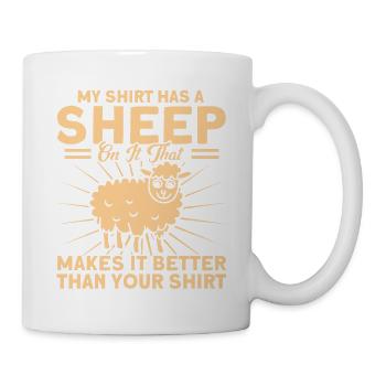Schafzucht Landwirt Nutztier Schafe Geschenk - Tasse - Weiß - Rechts