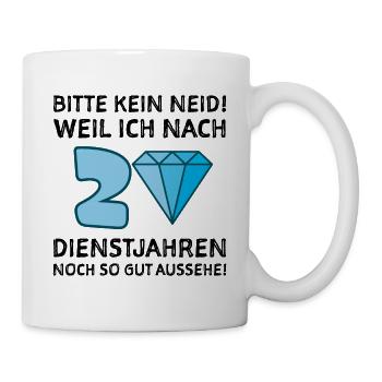 Dienstjubiläum 20 Jahre Firmenjubiläum Geschenk - Tasse - Weiß - Rechts