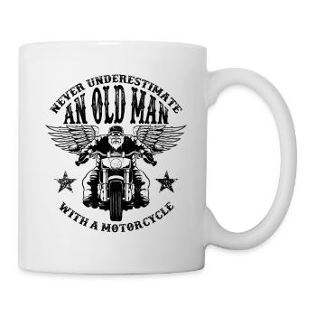 Never Underestimate An Old Man With A Motorcycle - Mug - white - Right