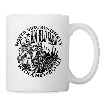 Never Underestimate An Old Man With A Motorcycle - Mug - white - Right