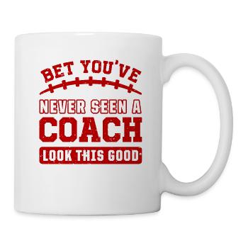 Football Funny Coach Good Looking Shirt Sports - Mug - white - Right
