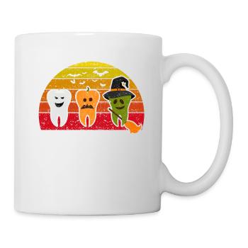 Teeth Ghost Pumpkin Witch Cute Dentist - Mug - white - Right