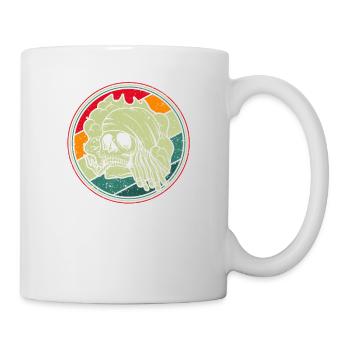 Smoking Skeleton Funny Halloween Smoker - Mug - white - Right