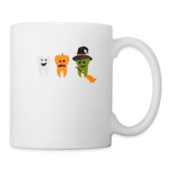 Teeth Ghost Pumpkin Witch Cute Dentist - Mug - white - Right