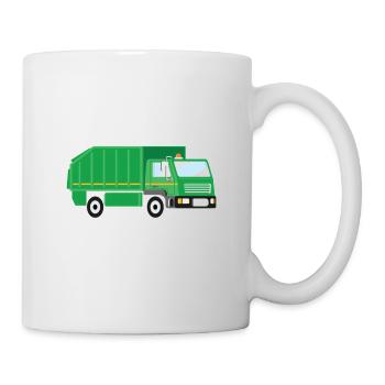 Reiten Schmutzige Lustige Müllwagen-designs - Tasse - Weiß - Rechts