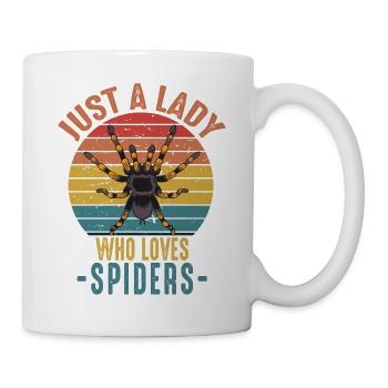 Nur eine Dame, die Vogelspinnen Retro Vintage liebt - Tasse - Weiß - Rechts