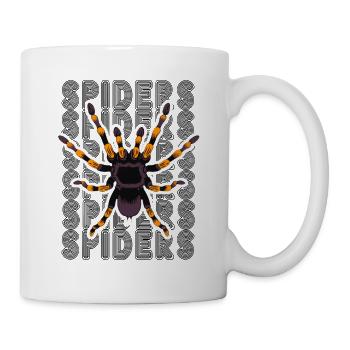 Retro Spider Besitzer Tarantula 80s Text - Tasse - Weiß - Rechts