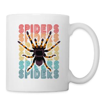 Retro Spider Besitzer Tarantula 80s Text - Tasse - Weiß - Rechts