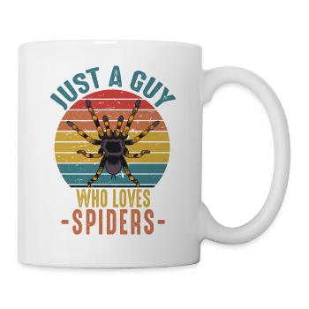 Nur ein Typ, der Spinnen liebt Retro Vintage Spider - Tasse - Weiß - Rechts