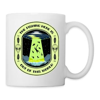 La pêche ici est hors de ce monde la pêche aux OVNIS - Mug blanc - blanc - Droite