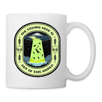 La pêche ici est hors de ce monde la pêche aux OVNIS - Mug blanc - blanc - Droite