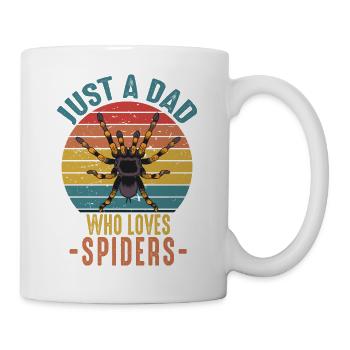 Nur ein Vater, der Spinnen liebt Retro Vintage Spider - Tasse - Weiß - Rechts