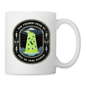 The Fishing Here Is Out Of This World UFO Fishing - Mug - white - Right