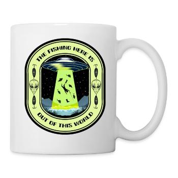 La pêche ici est hors de ce monde la pêche aux OVNIS - Mug blanc - blanc - Droite