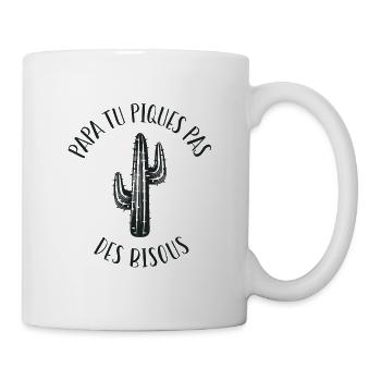 Papa tu piques, pas de bisous ! - Mug blanc - blanc - Droite