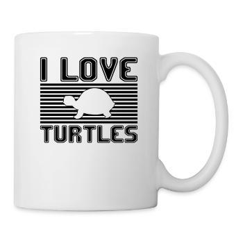 I love turtles - Mug - white - Right