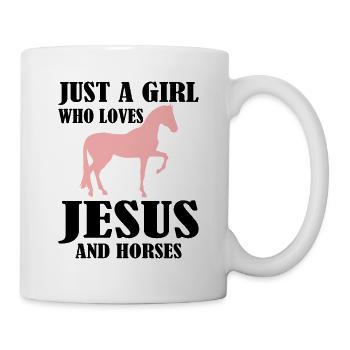 Just A Girl Who Loves Jesus And Horses Pferd - Tasse - Weiß - Rechts