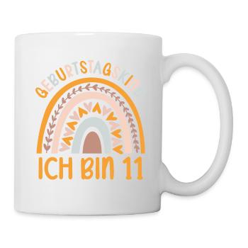 11 Jahre alt Rainbow Regenbogen 11. Geburtstag - Tasse - Weiß - Rechts
