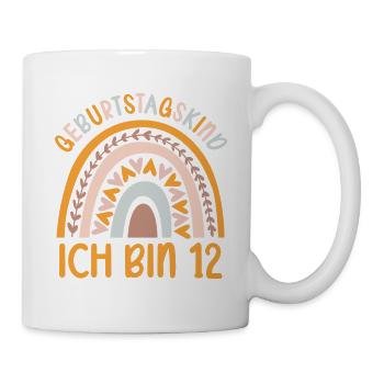 12 Jahre alt Rainbow Regenbogen 12. Geburtstag - Tasse - Weiß - Rechts