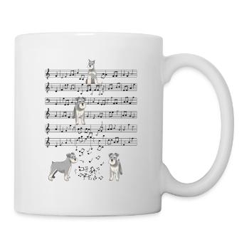 Schnauzer Hund Musik Noten Geschenk - Tasse - Weiß - Rechts
