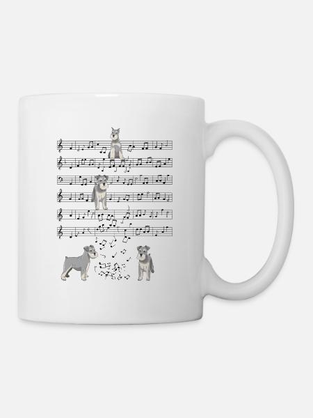 Schnauzer Hund Musik Noten Geschenk - Tasse - Weiß