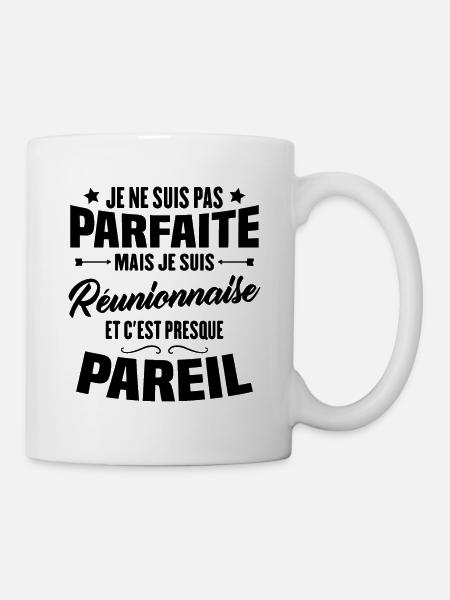 Je ne suis pas parfaite mais je suis Réunionnaise - Mug blanc - blanc