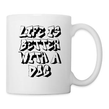 La vie est meilleure avec un chien - Mug blanc - blanc - Droite