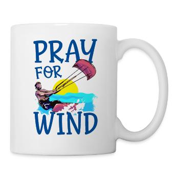Kitesurfer Priez pour le kitesurf éolien - Mug blanc - blanc - Droite