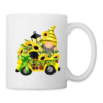 Sunflower Truck Clipart Gnome - Mug - white - Right