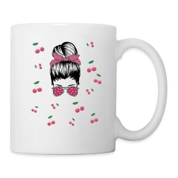 Rockabilly Girl with Cherries - Mug - white - Right