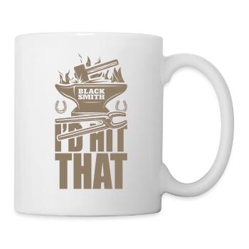 Ich würde diesen lustigen Schmied Metallarbeiter treffen - Tasse - Weiß - Rechts