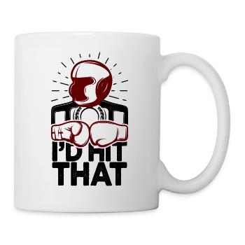 Ich würde diesen lustigen Box-Retro-Boxer treffen - Tasse - Weiß - Rechts