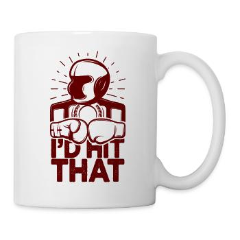 Ich würde diesen lustigen Box-Retro-Boxer treffen - Tasse - Weiß - Rechts