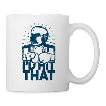 Ich würde diesen lustigen Box-Retro-Boxer treffen - Tasse - Weiß - Rechts