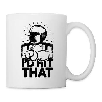 Ich würde diesen lustigen Box-Retro-Boxer treffen - Tasse - Weiß - Rechts