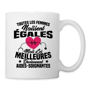 Les meilleures femmes deviennent aides-soignantes - Mug blanc - blanc - Droite