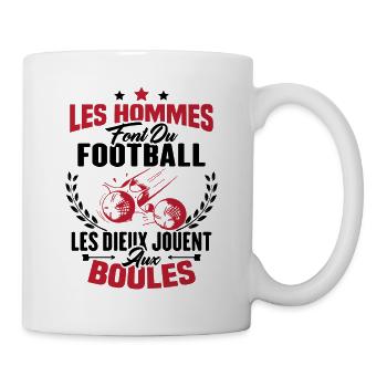 Hommes font du football les dieux jouent aux boule - Mug blanc - blanc - Droite