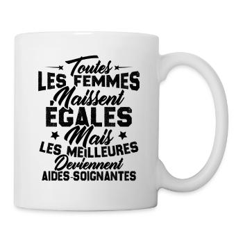 Les meilleures femmes deviennent aides-soignantes - Mug blanc - blanc - Droite