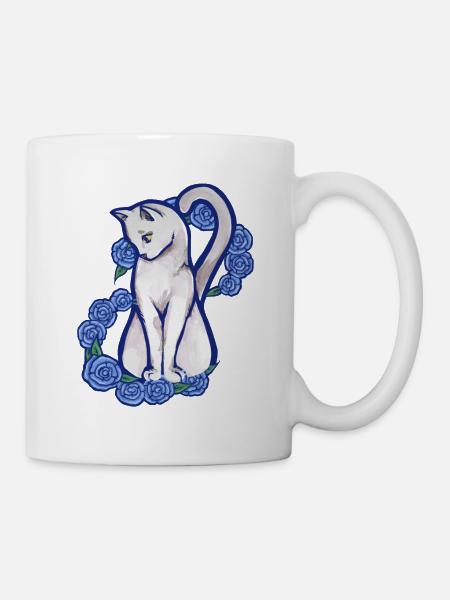 Weiße Katze - Tasse - Weiß