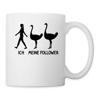 Ich Meine Follower Strauß Zoo Züchter Tierpfleger - Tasse - Weiß - Rechts