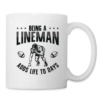 Football Lineman Leben Spieler Sport - Tasse - Weiß - Rechts