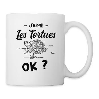 Oui Les Tortues je les Aime - Mug blanc - blanc - Droite