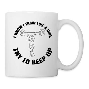 Fitness Krafttraining Sportlerin Bodybuilderin - Tasse - Weiß - Rechts
