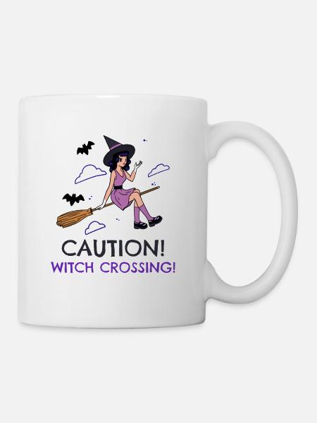 Caution! Witch Crossing! - Tasse - Weiß